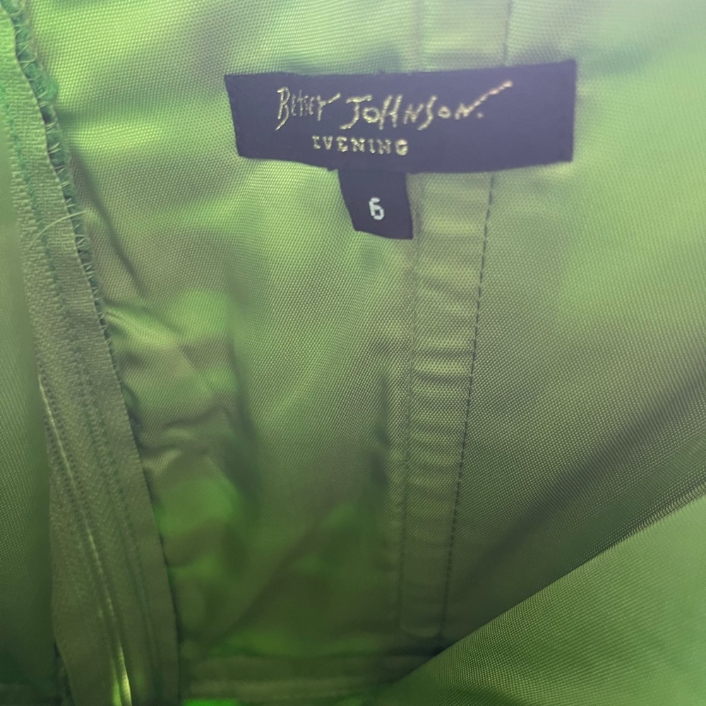 Vintage Betsy Johnson Green silk formal dress - Picture 2 of 3